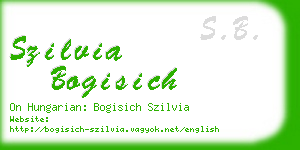 szilvia bogisich business card